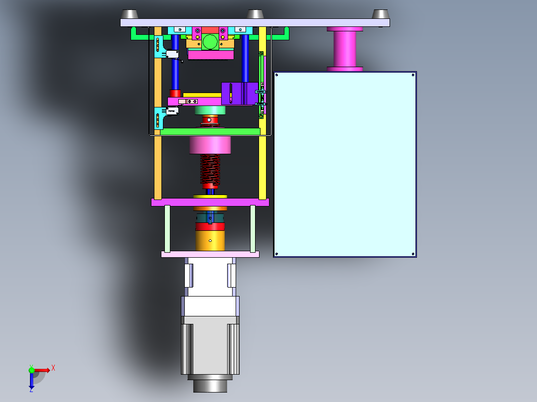 大扭力带变速箱压合机sw12可编辑俯视图
