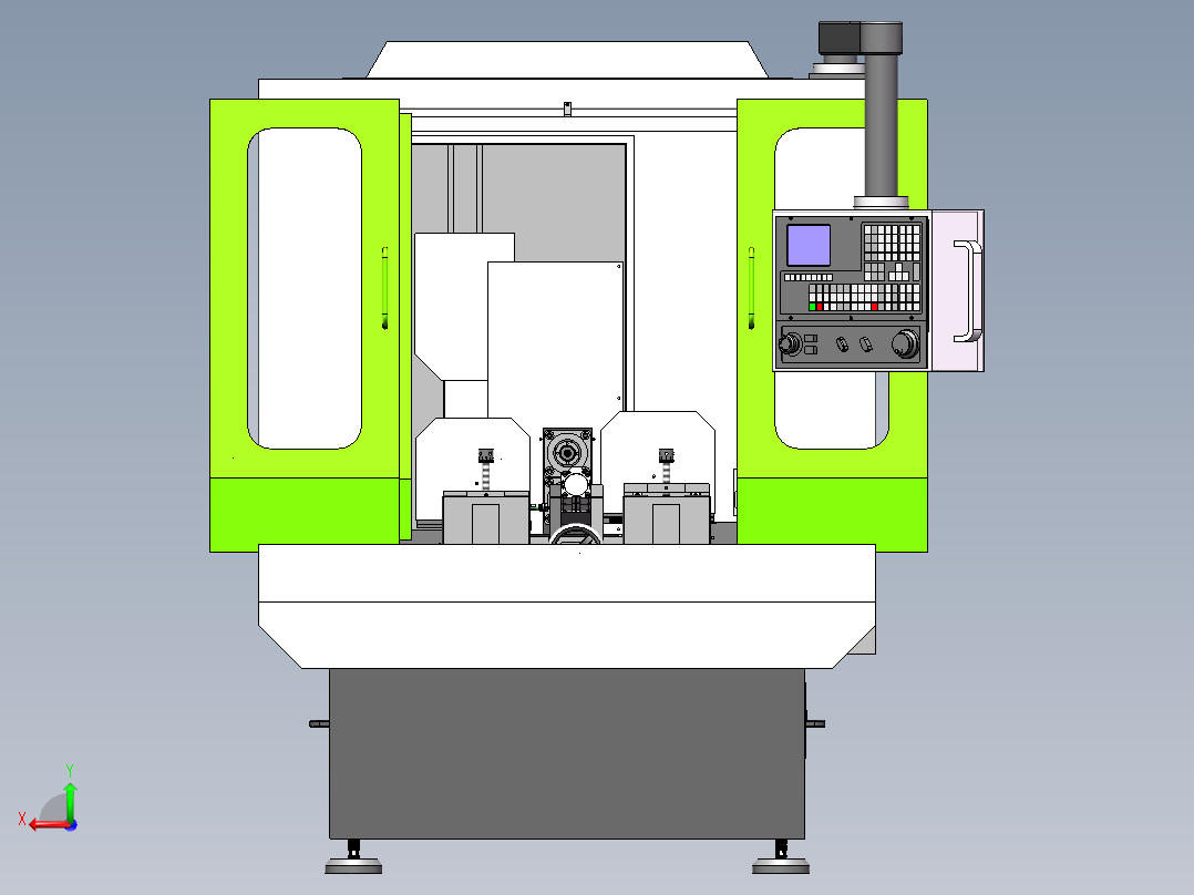 4头成型攻钻机sw18可编辑后视图