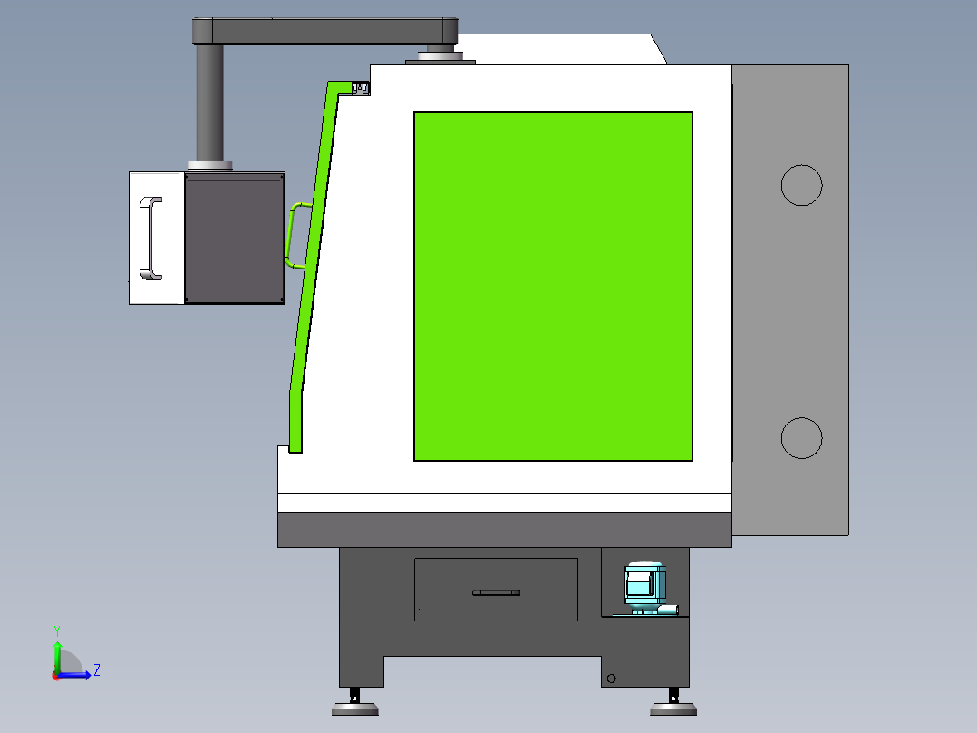 4头成型攻钻机sw18可编辑左视图