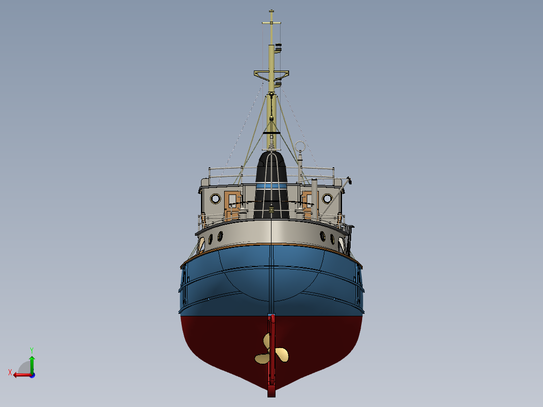 拖网渔船后视图
