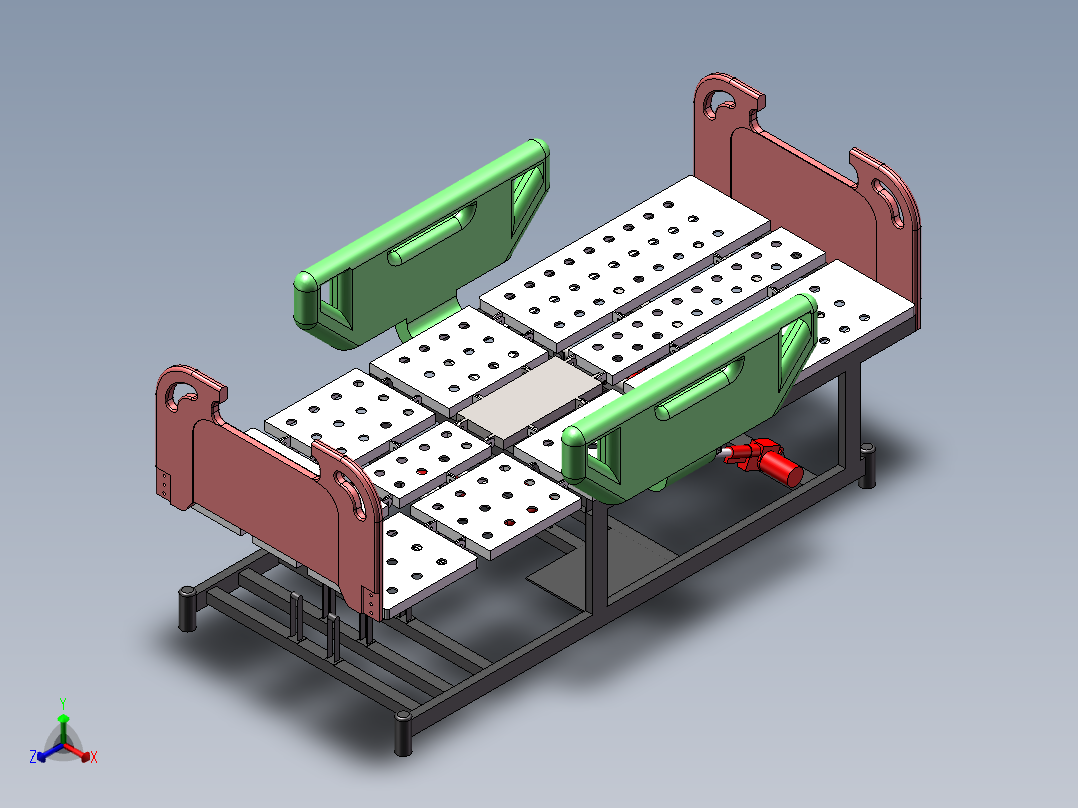 护理床正等轴测图