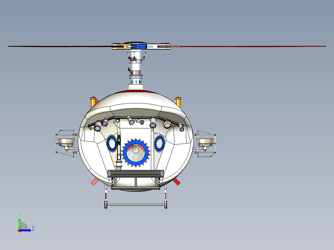 蛟龙号三维模型左视图