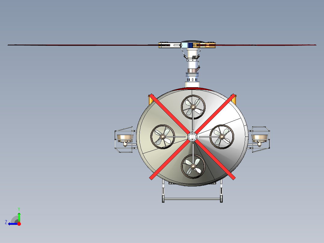 蛟龙号三维模型右视图