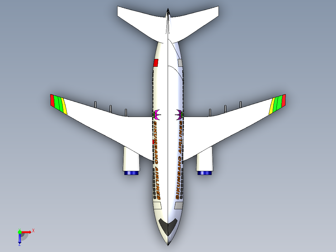 A3003443-锡昆邦航空飞机俯视图
