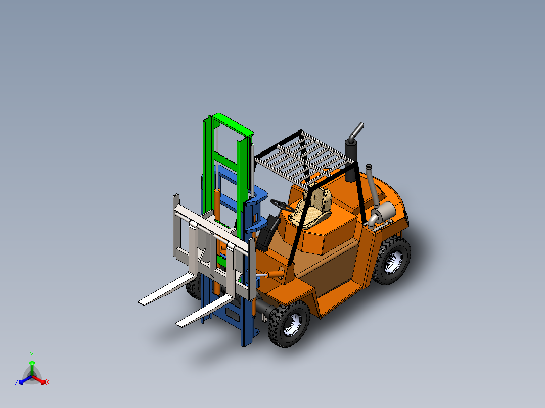 叉车、 叉车 SW X_T(2)正等轴测图