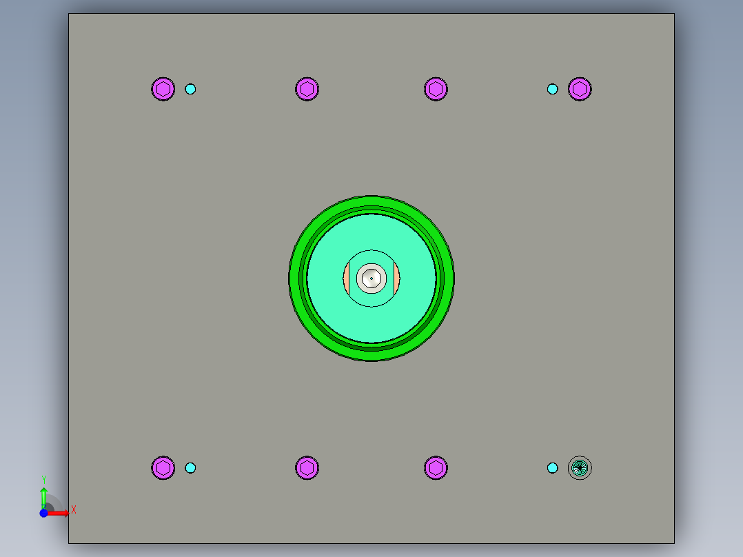红旗巴士车灯底座注塑模具设计前视图