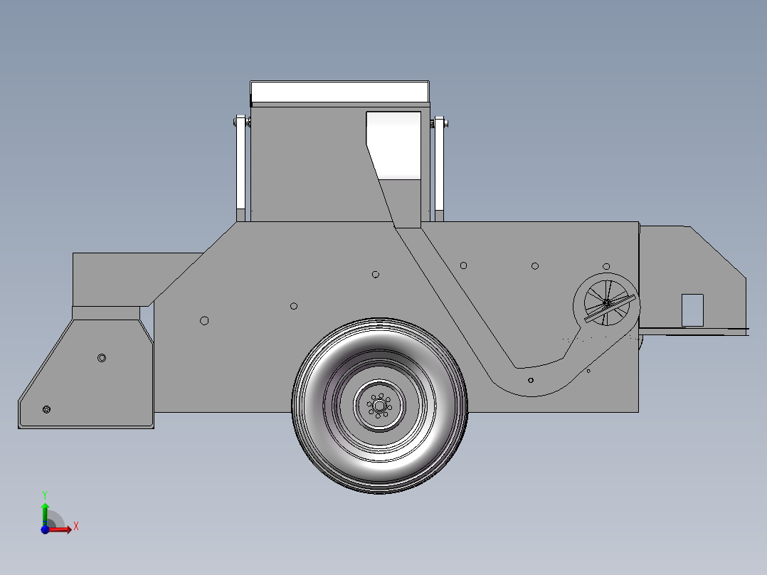 花生收获机设计【三维模型+8张CAD图纸+说明书】前视图