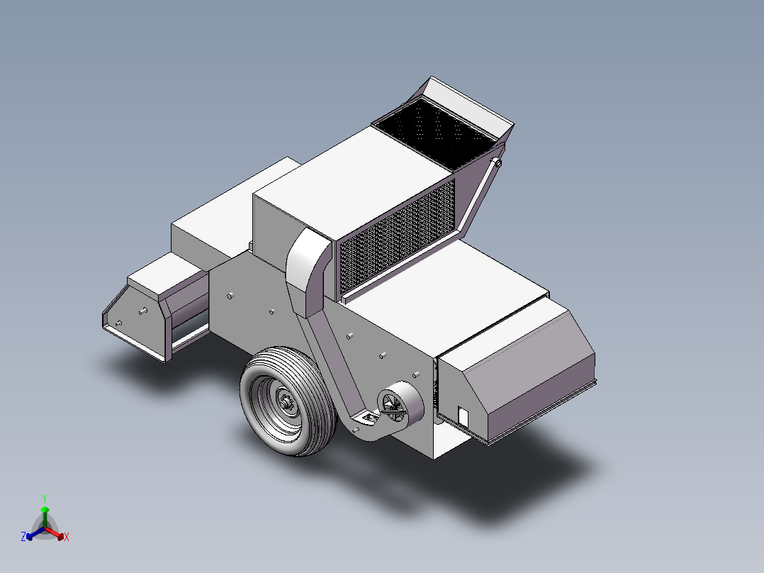 花生收获机设计【三维模型+8张CAD图纸+说明书】正等轴测图