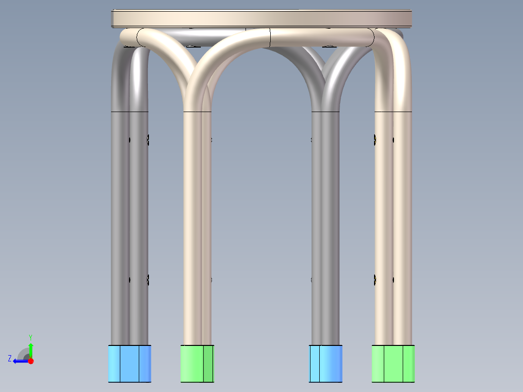 交叉腿设计右视图