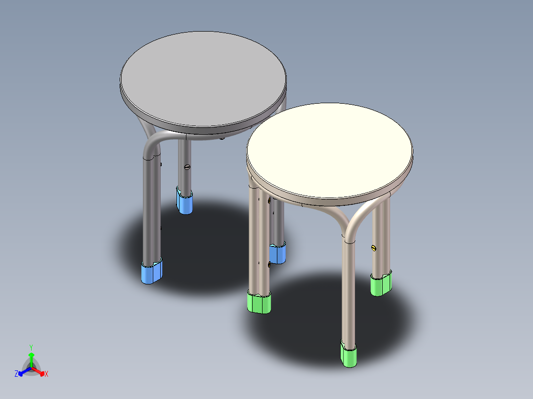 交叉腿设计正等轴测图