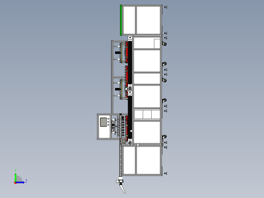 手机充电器插头自动测试生产线左视图