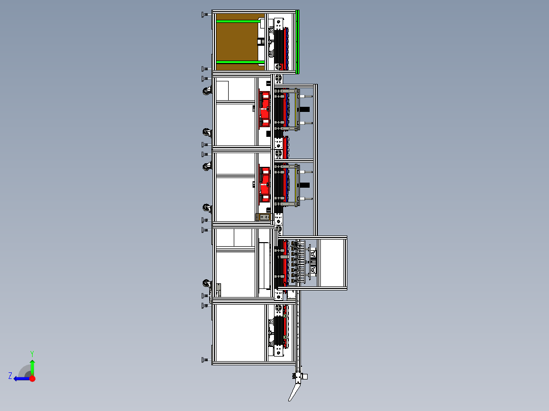 手机充电器插头自动测试生产线右视图