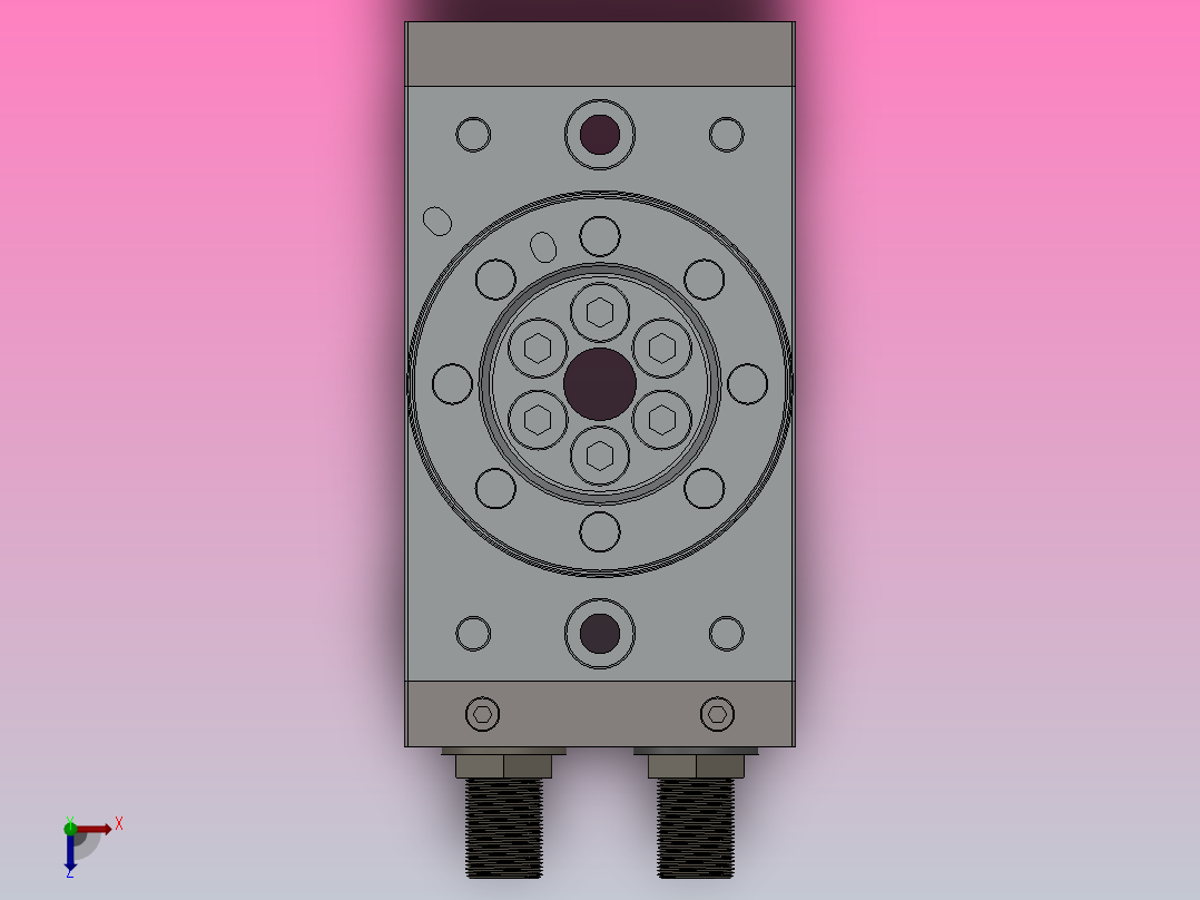 旋转气缸HMSQ系列[HMSQB100A]俯视图