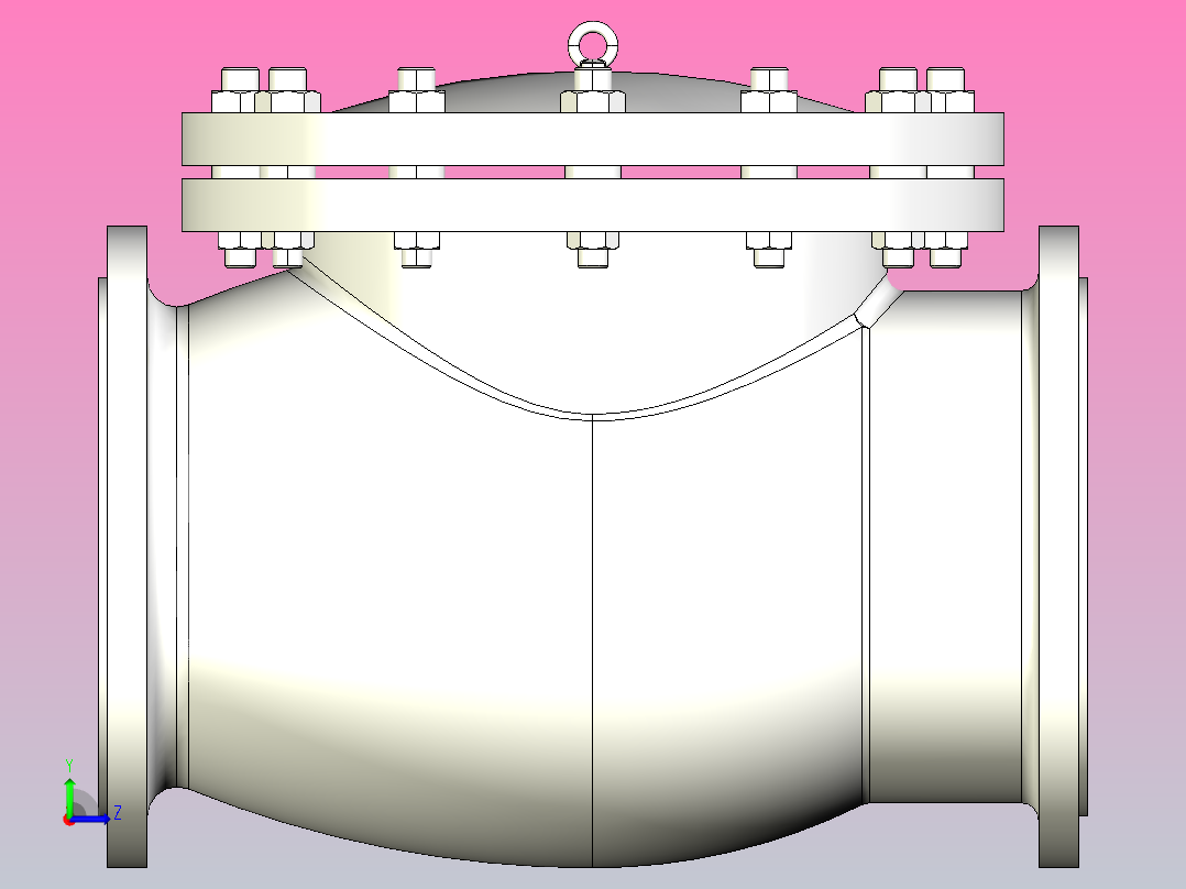 H44W-Class-150Lb API美标铸钢止回阀[450]左视图