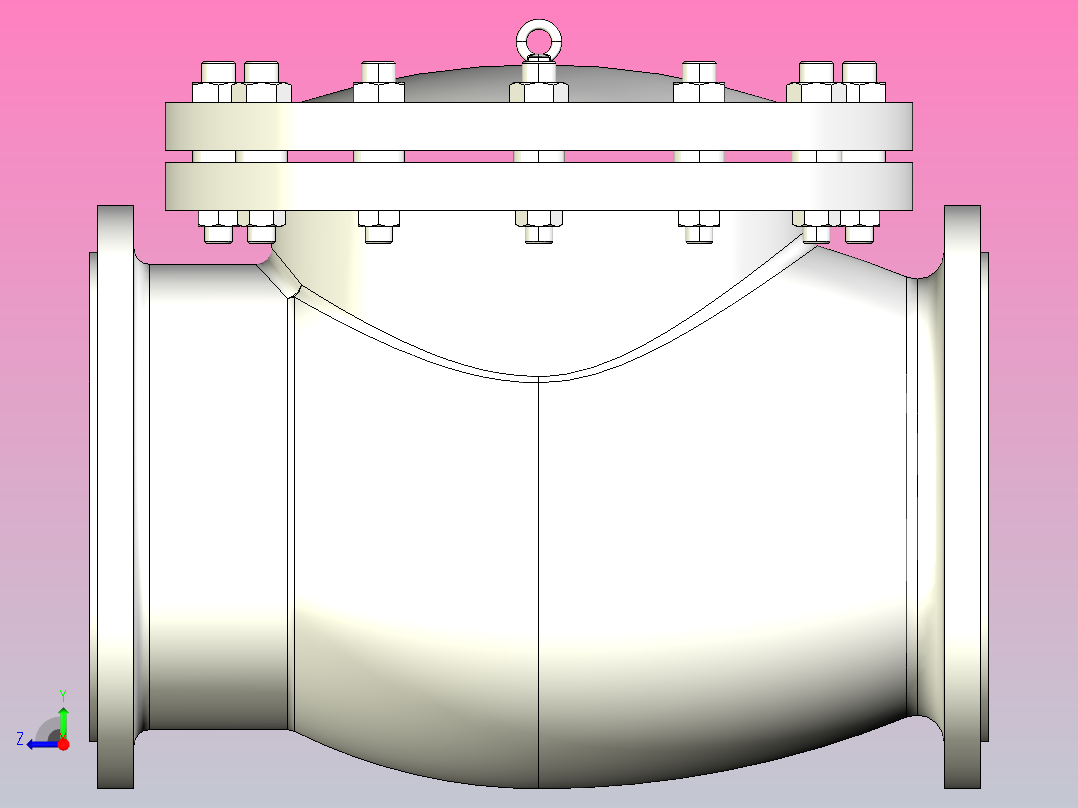 H44W-Class-150Lb API美标铸钢止回阀[450]右视图