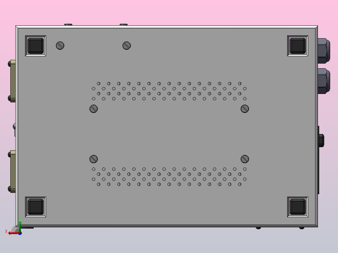 CNC控制盒模型后视图