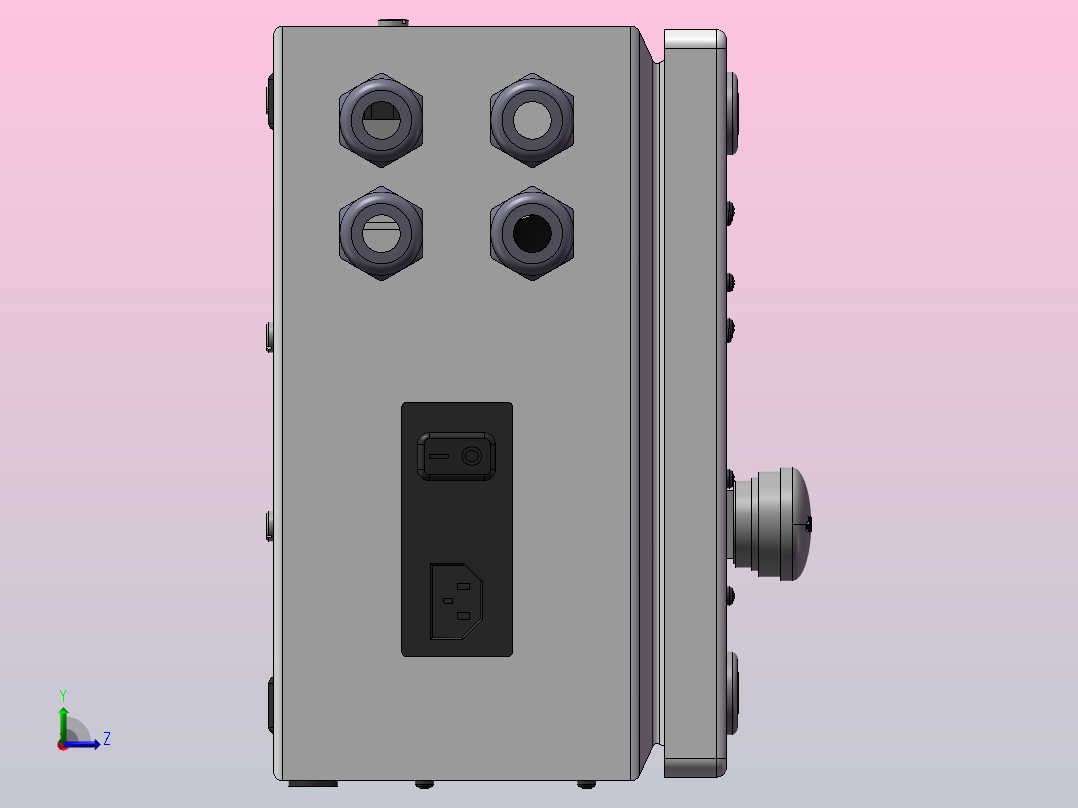 CNC控制盒模型左视图