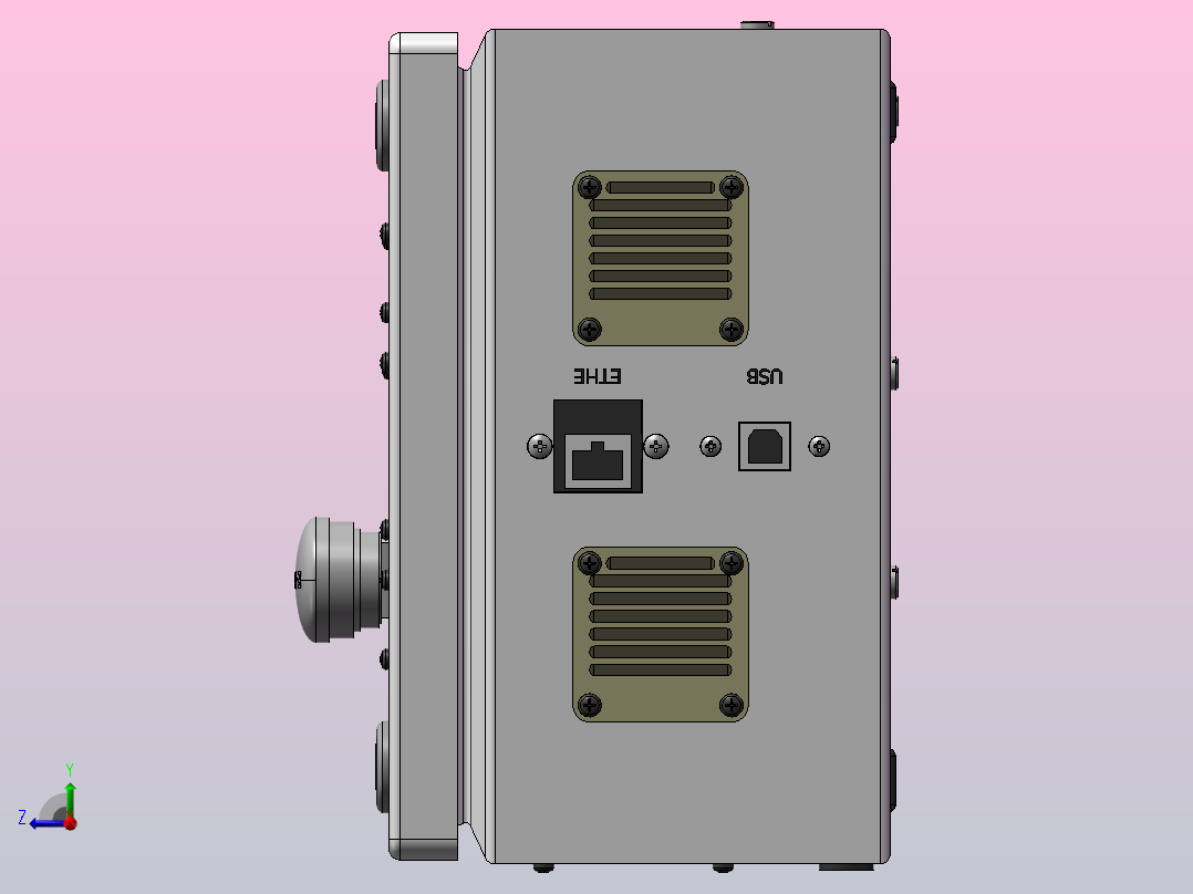 CNC控制盒模型右视图