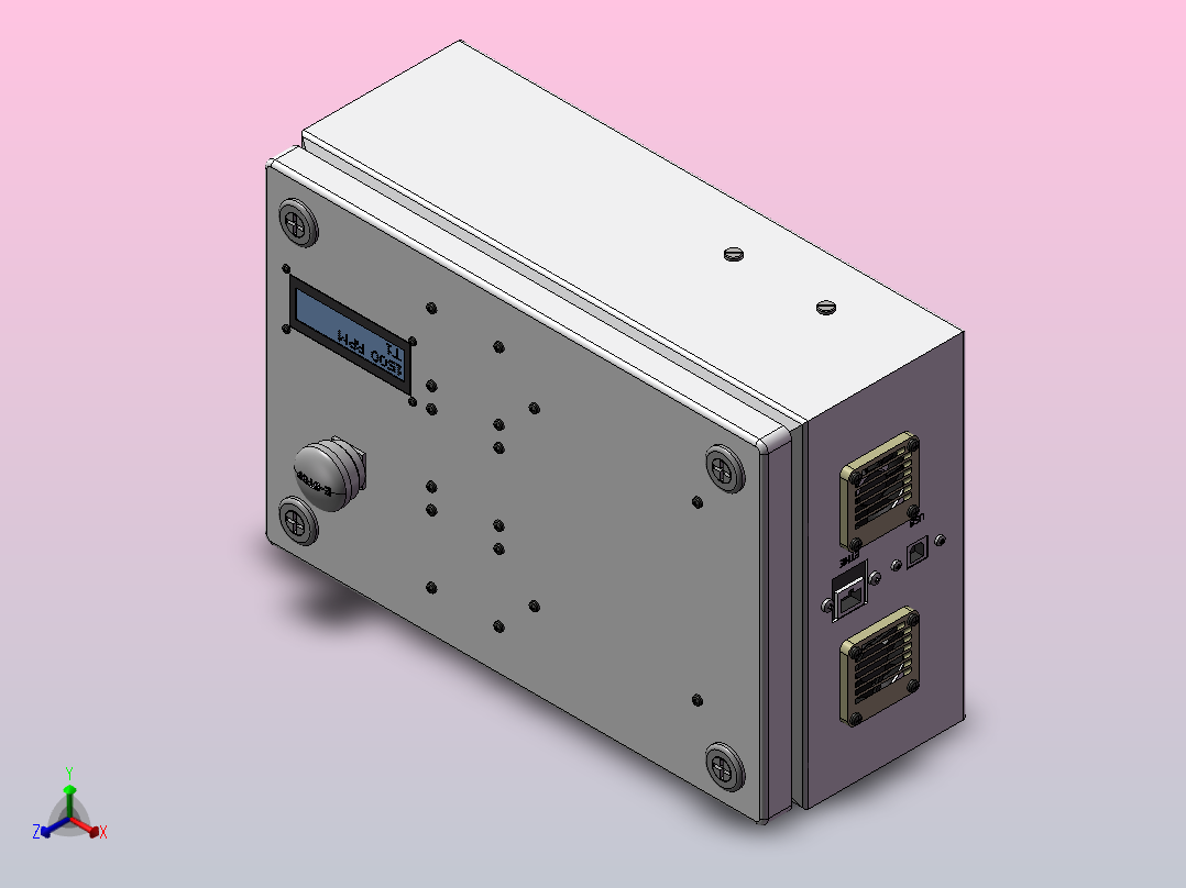 CNC控制盒模型正等轴测图