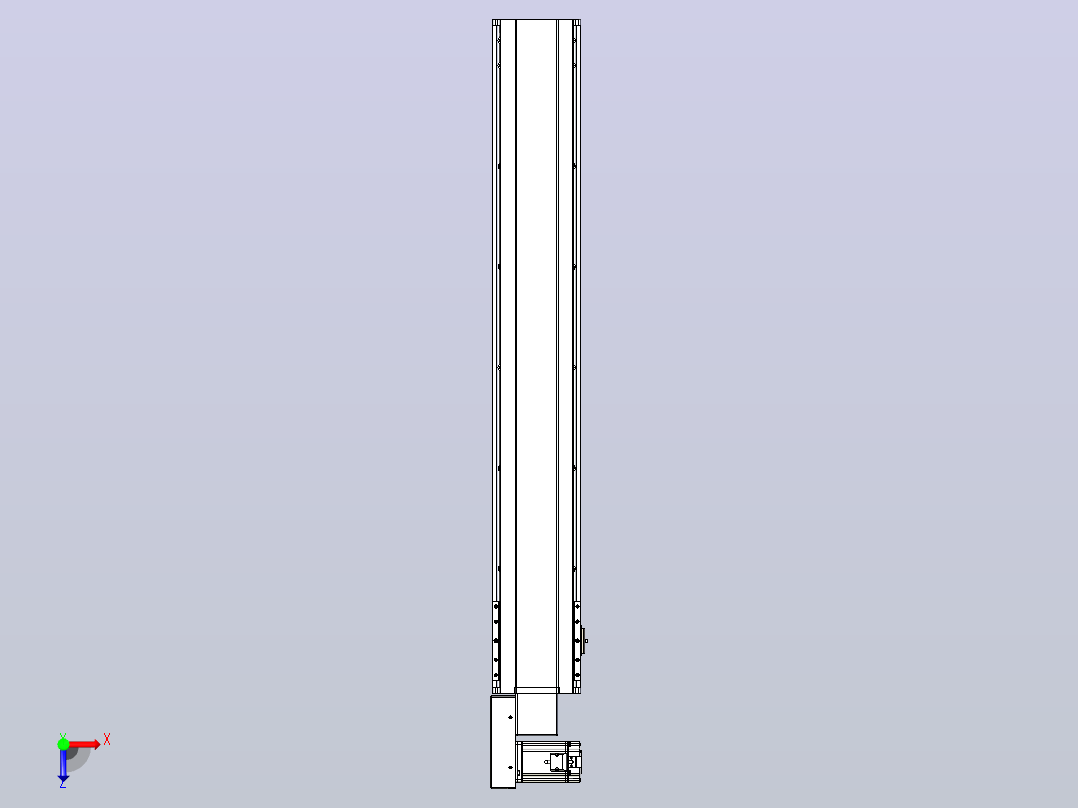皮带直线轴半封闭可选导轨TPA-HNB-175D-140-L1050-ML-C-P75-N3俯视图