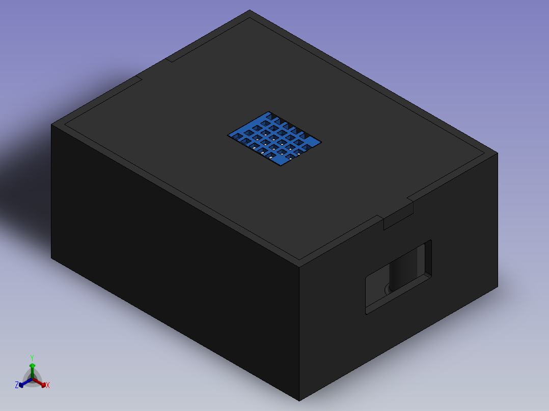 带有DHT11的ESP8266盒子正等轴测图