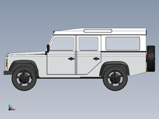 4x4路虎卫士越野车简易模型3D图纸 Solidworks设计前视缩略图