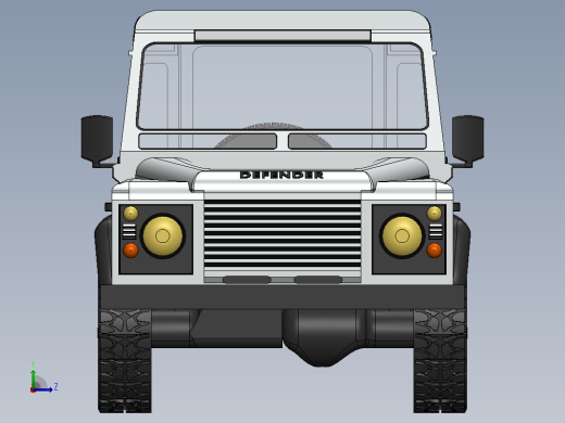 4x4路虎卫士越野车简易模型3D图纸 Solidworks设计左视缩略图