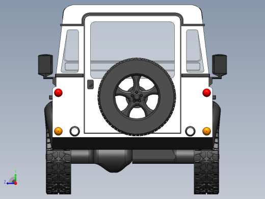 4x4路虎卫士越野车简易模型3D图纸 Solidworks设计右视缩略图