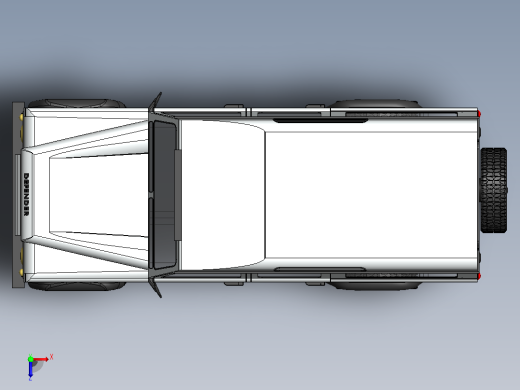 4x4路虎卫士越野车简易模型3D图纸 Solidworks设计俯视缩略图