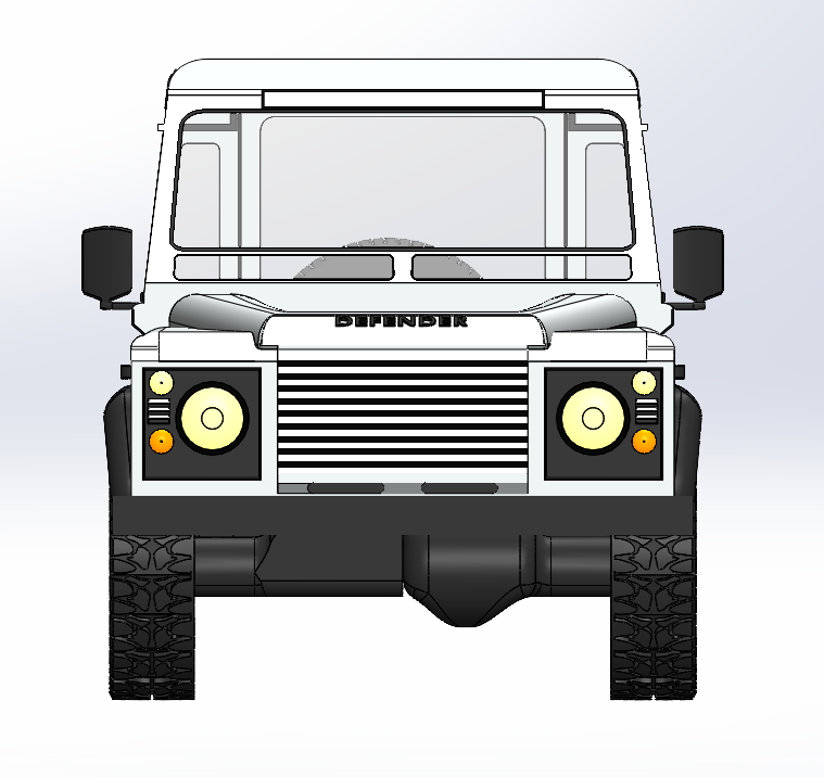 4x4路虎卫士越野车简易模型3D图纸 Solidworks设计