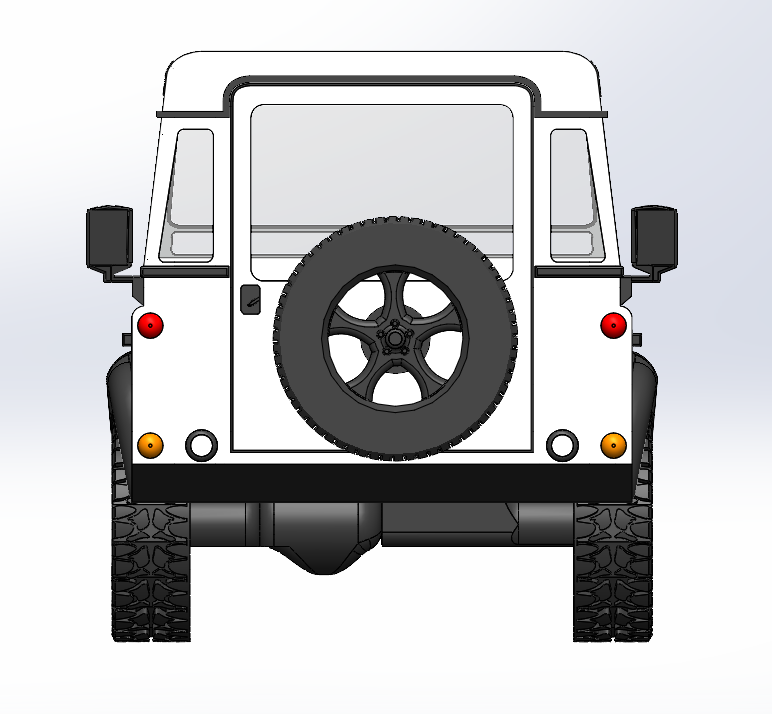4x4路虎卫士越野车简易模型3D图纸 Solidworks设计