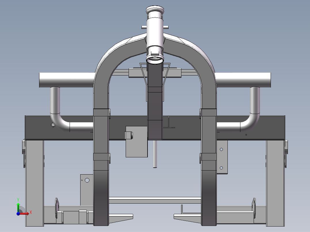大鑫款三轮车车架总成3D模型前视图