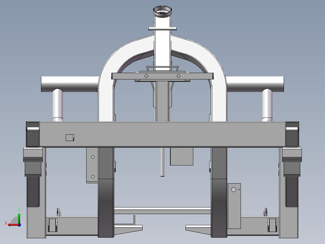 大鑫款三轮车车架总成3D模型后视图