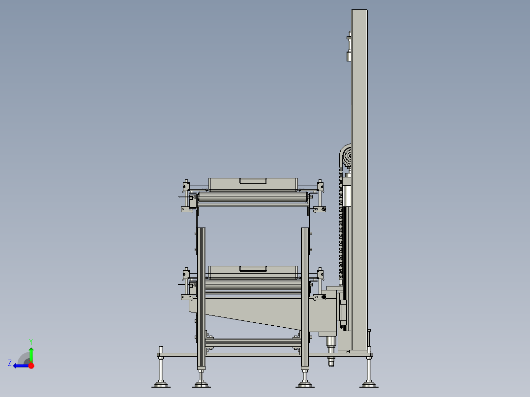 提升机构3D模型右视图