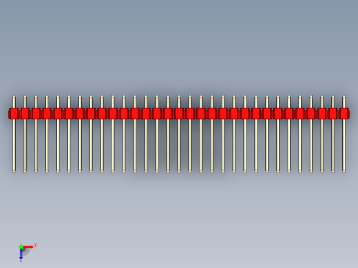 彩色公头100mil（2.54mm）系列-DS1021_red_2x31p_100mil_Type5_rev1.0俯视缩略图