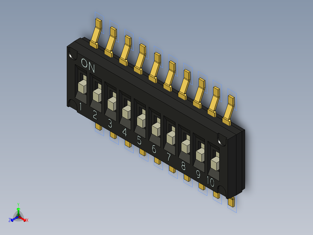 开关继电器保护 SM-DIP-DHNF-10F正等轴测图