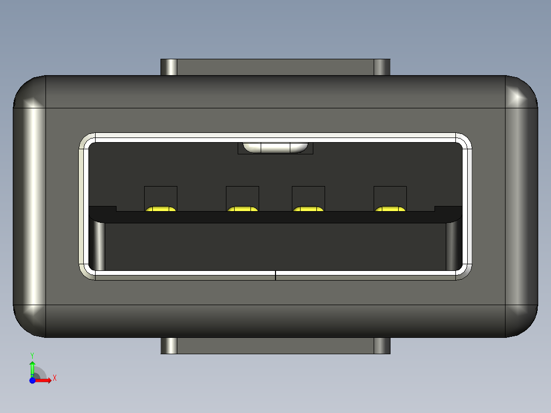 USB插头A型前视图