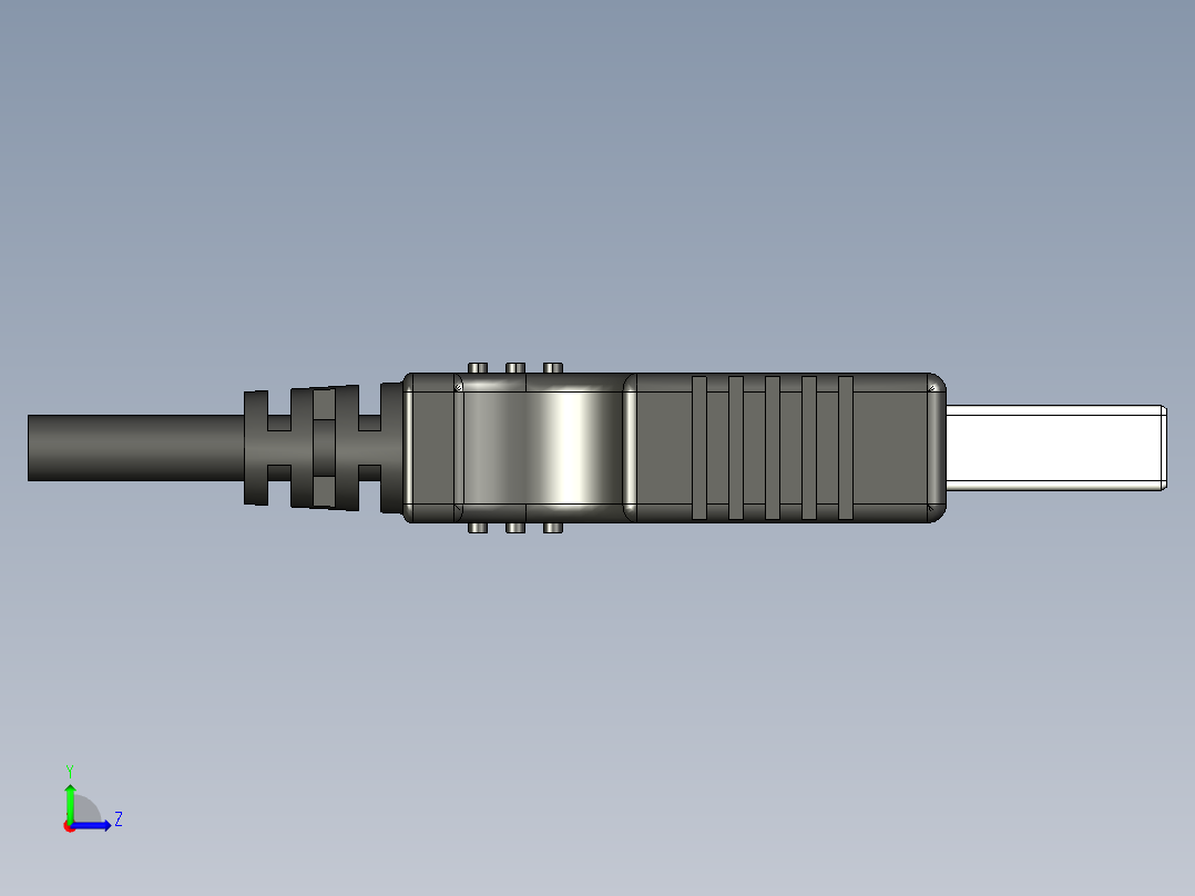 USB插头A型左视图