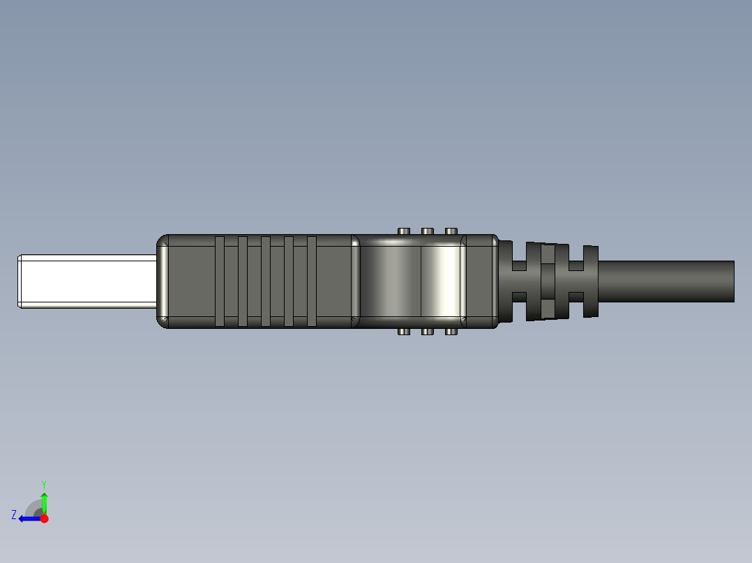 USB插头A型右视图