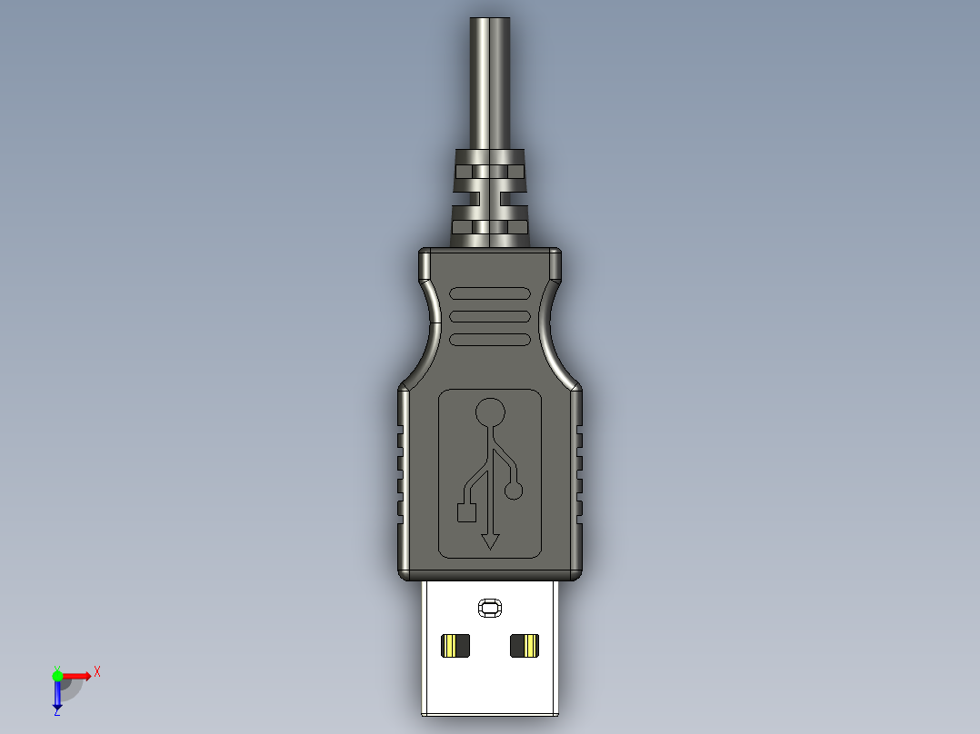 USB插头A型俯视图