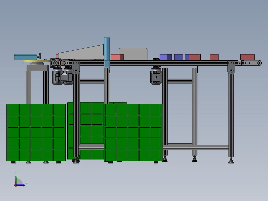 自动化输送系统左视图