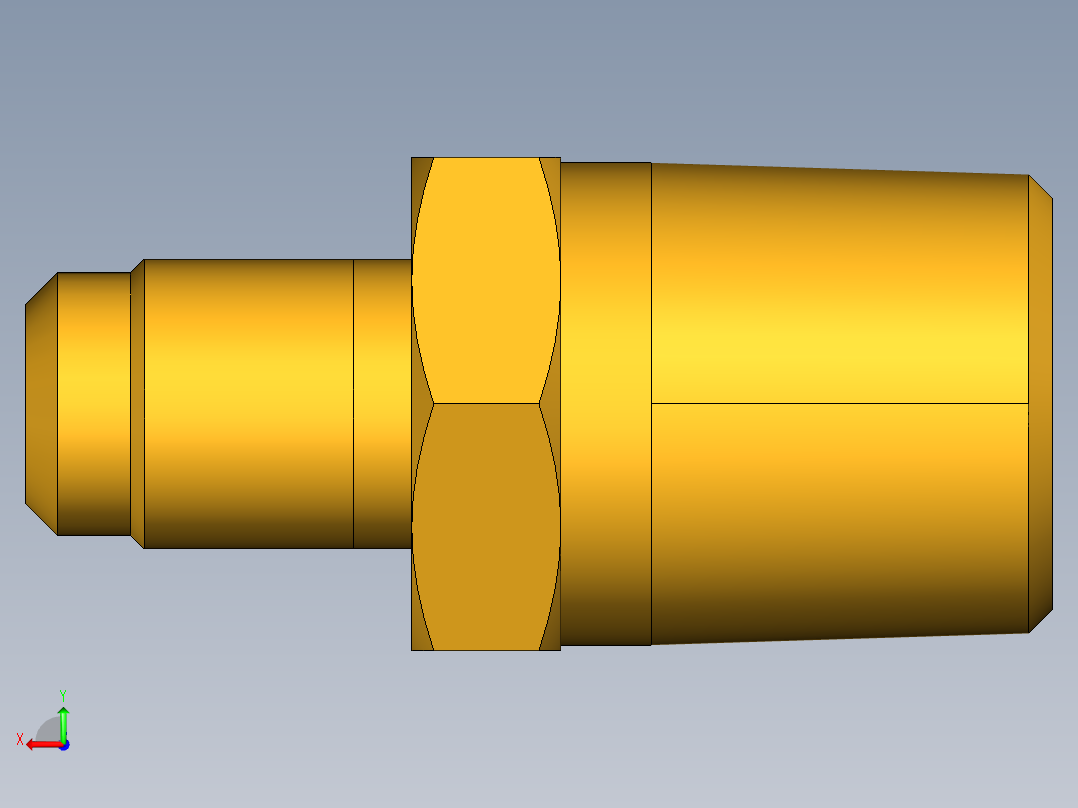 扩口式工业通用硬管接头Male Connector 48F-3-4后视图