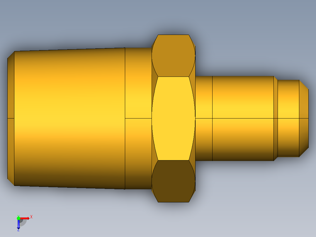 扩口式工业通用硬管接头Male Connector 48F-3-4俯视图