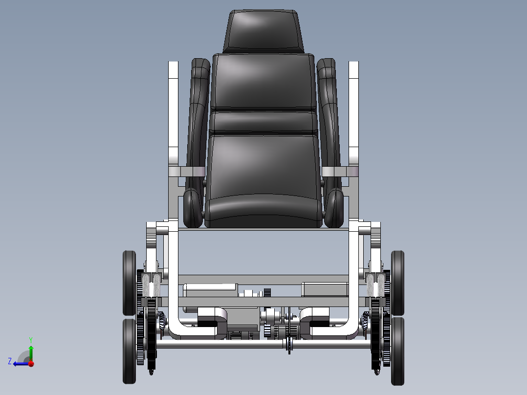 创新电动辅助轮椅模型右视图
