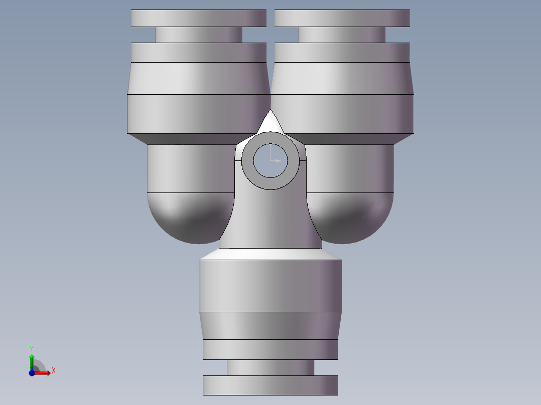 气动接头-Y型三通APYW10-8（10变8）前视图