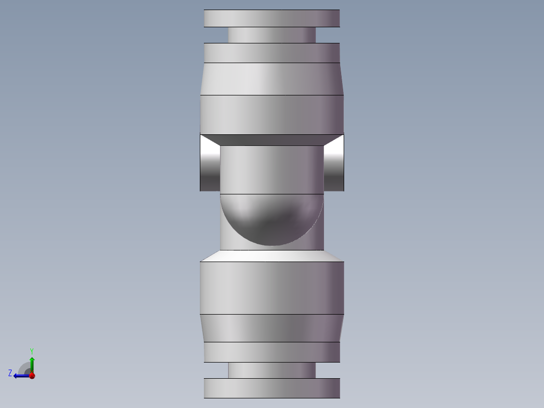 气动接头-Y型三通APYW10-8（10变8）右视图