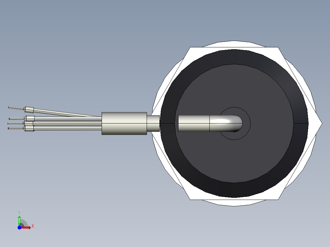 超声波设备TH-125mm-4.92in-SS-OUTPUT-2-wire-DC-CABLE-BSP-THREAD-ATEX前视图