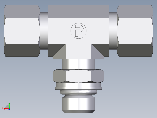 卡套式工业通用硬管接头EO_Adjustable_locknut_branch_tee_TEE10ZLMORCF后视缩略图