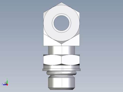 卡套式工业通用硬管接头EO_Adjustable_locknut_branch_tee_TEE10ZLMORCF右视缩略图
