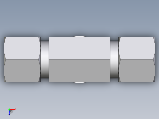 卡套式工业通用硬管接头EO_Adjustable_locknut_branch_tee_TEE10ZLMORCF俯视缩略图